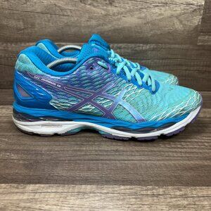 Asics Gel-Nimbus 18 Blue Green Womens US Size 9.5 Wide T651N Running Shoes